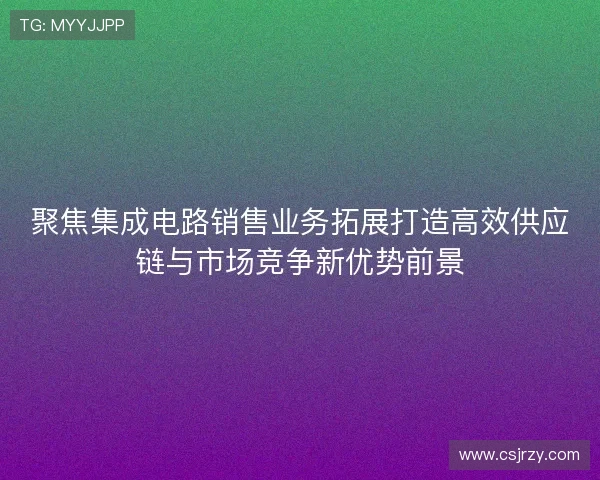 聚焦集成电路销售业务拓展打造高效供应链与市场竞争新优势前景 聚焦集成电路销售业务拓展打造高效供应链与市场竞争新优势前景